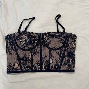 blue lace Style Exchange corset top (size large)